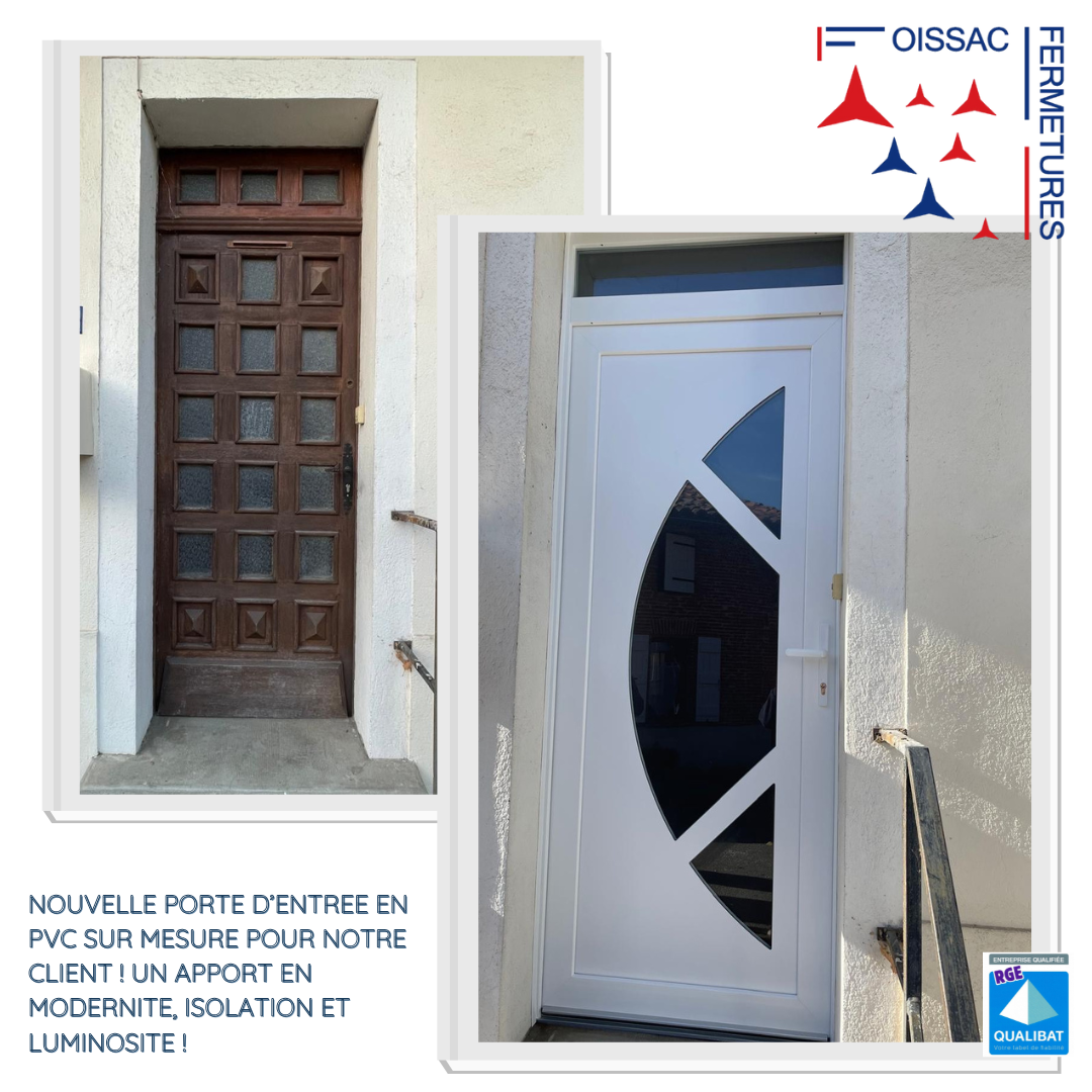 Remplacement de porte d'entrée ALU sur-mesure à Escalquens (31750), Haute-Garonne