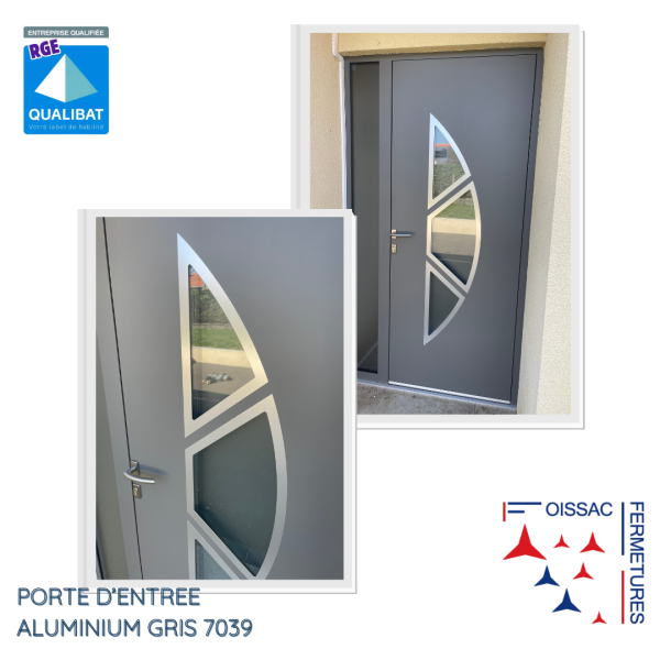 Installation d'une porte aluminium haute sécurité avec fixe latéral vitré à Belberaud (31) en Haute-Garonne