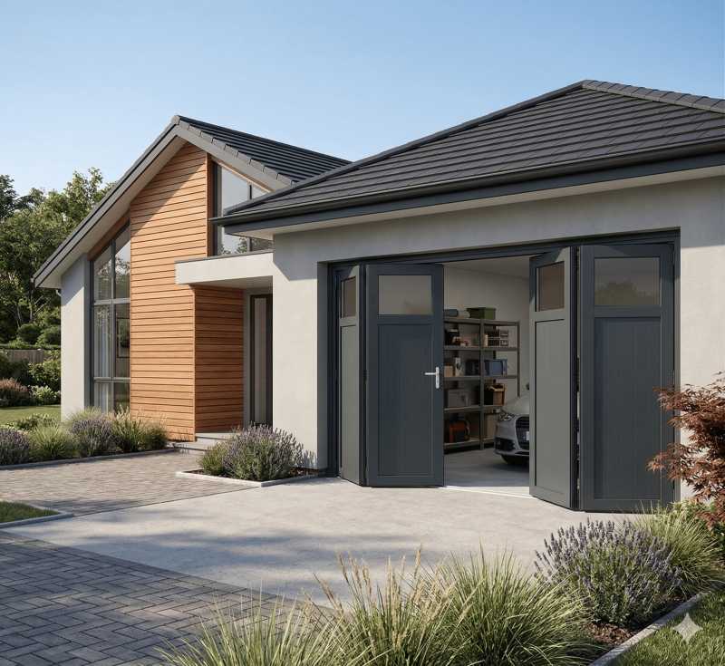 Vente et pose de porte de garage battante 3 vantaux sur mesure à Salviac (46) dans le Lot 