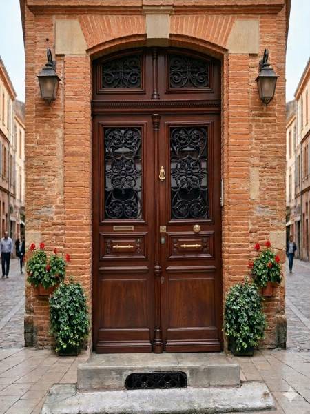  Installation de porte d'entrée en bois massif à Toulouse (31) en Haute-Garonne