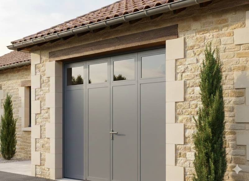 Vente et installation de porte de garage à cadre sur mesure à Rocamadour dans le Lot (46)